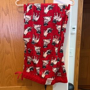Red Pug Print Pajama Pants